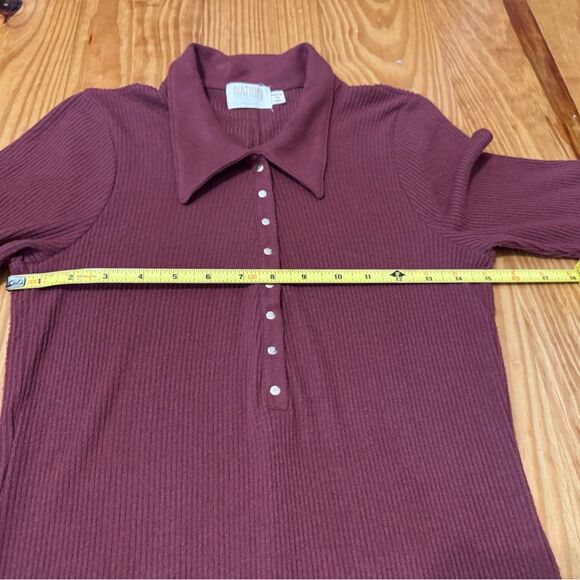 Nation LTD - Dionne Collared Snap Dress Rust Color Women’s SIZE MED - Picture 11 of 14